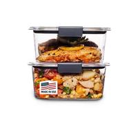 Rubbermaid Brilliance - Contenedor de almacenamiento de alimentos, medio profundo, 4.7 tazas, transparente, paquete de 2