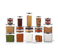 Rubbermaid Brilliance - Recipientes herm ticos para almacenar alimentos sin BPA con tapa (juego de 20) con cucharas, perfectos para organizar la