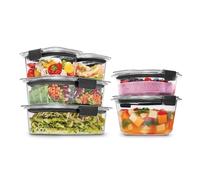 Rubbermaid Brilliance® - Recipientes redondos y rectangulares a prueba de fugas, juego de 12 piezas