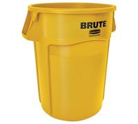 Rubbermaid Brute FG264360 - Cubo de basura con canales de ventilación, capacidad de 166, 5 l, amarillo