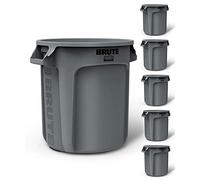 Rubbermaid Brute - Recipiente redondo, fg261000gray, 37,9 L, color gris (6 unidades)