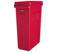Rubbermaid Recipiente para separar materiales/cubo de basura SLIM JIM®, capacidad 87 l, con conductos de ventilación, rojo