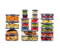 Rubbermaid Commercial Products Brillo Rubbermaid Brilliance Almacenamiento 44 recipientes de plástico con Tapas | Contenedor de Alimentos a Prueba de Fugas, Transparent
