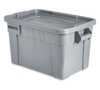 Rubbermaid Commercial Products Brute Tote - Caja de almacenamiento con tapa, capacidad de 75.5 litros, gris