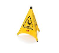 Rubbermaid Commercial Products Commercial 50 cm Pop Up cono de seguridad idiomas disponibles Caution Imprint y suelos mojados símbolo - amarillo