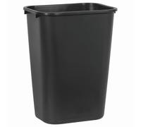 Rubbermaid Commercial Products FG295700BLA Papelera Rectangular con Tapa Basculante, Capacidad de 39 L, Negro