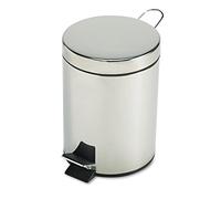 Rubbermaid Commercial Products FGMST15SSPl - Papelera con pedal pequeña, con forro de plástico, acero inoxidable, capacidad de 5.6 l, gris