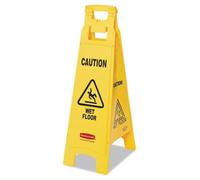 Rubbermaid Commercial Products - Señal de precaución por suelo mojado (4 lados), color amarillo