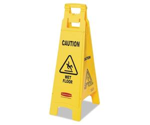 Rubbermaid Commercial Products - Señal de precaución por suelo mojado (4 lados), color amarillo