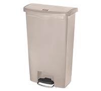 Rubbermaid Commercial Products Slim Jim 1883460 - Contenedor con pedal frontal, capacidad de 68 l, beige