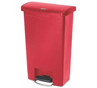 Rubbermaid Commercial Products Slim Jim 1883566 - Contenedor con pedal frontal, capacidad de 50 l, rojo