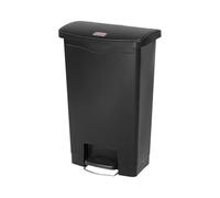 Rubbermaid Commercial Products Slim Jim 1883611 - Contenedor con pedal frontal, capacidad de 50 l, negro