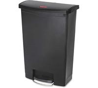 Colector de residuos con pedal SLIM JIM® Rubbermaid, capacidad 90 l, A x H x P 353 x 826 x 570 mm, rodante