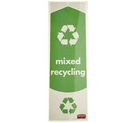 Rubbermaid Commercial Products Slim Jim - Juego de etiquetas para reciclaje mixto