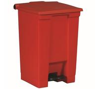 Rubbermaid Commercial Products Step-On 6144 - Cubo de basura rectangular, plástico, capacidad de 45.4 l, rojo