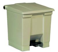 Rubbermaid Commercial Products Step-On 6145 - Cubo de basura rectangular, plástico, capacidad de 30.3 l, beige