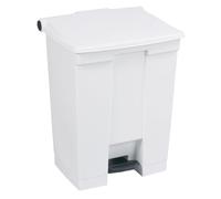 Rubbermaid Commercial Products Step-On 6145 - Cubo de basura rectangular, plástico, capacidad de 30.3 l, blanco