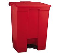 Rubbermaid Commercial Products Step-On 6145 - Cubo de basura rectangular, plástico, capacidad de 30.3 l, rojo