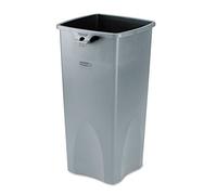 Rubbermaid Commercial Products Untouchable FG356988 - Contenedor cuadrado, capacidad de 87 l, gris