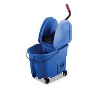Rubbermaid Commercial Products WaveBrake - Carro de limpieza, capacidad del cubo de 33 l, azul
