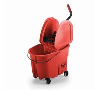 Rubbermaid Commercial Products WaveBrake - Carro de limpieza, capacidad del cubo de 33 l, rojo