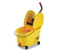 Rubbermaid Commercial WaveBrake escurridor cubo de fregar y abajo prensa Combo, 44-Quart, amarillo, fg757688yel