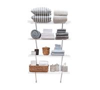 Rubbermaid - Kit de Estante de Lino, Color Blanco, 3 pies | Herramientas de montaje incluidas, acero recubierto de epoxi duradero, fácil instalación, para el hogar, lavandería