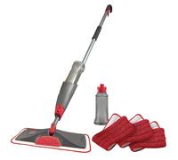 Rubbermaid Kit de Limpieza de Pisos de Microfibra Reveal con 3 Almohadillas húmedas de Microfibra, 1 Botella Recargable de solución para Uso húmedo y seco, Almohadillas Lavables y Reutilizables, sin