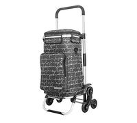 Rubberneck Carrito de la Compra Plegable con 6 Ruedas, Bolsa Isotérmica y Asa Ajustable, Negro