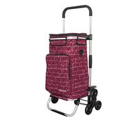 Rubberneck Carrito de la Compra Plegable con 6 Ruedas, Bolsa Isotérmica y Asa Ajustable, Rojo