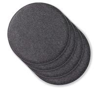 Rubberneck Juego de 4 Cojines de Asiento de Fieltro Antideslizantes, Redondo, extragruesos, Color Gris Oscuro