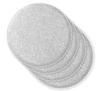 Rubberneck Juego de 4 Cojines Redondos de Fieltro Antideslizante, Extra Gruesos, Gris Claro