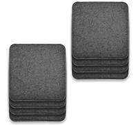 Rubberneck Juego de 8 Cojines de Asiento de Fieltro Antideslizantes, Cuadrado, extragruesos, Color Gris Oscuro