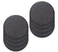 Rubberneck Juego de 8 Cojines de Asiento de Fieltro Antideslizantes, Redondo, extragruesos, Color Gris Oscuro
