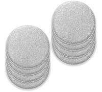 Rubberneck Juego de 8 Cojines de Asiento de Fieltro Antideslizantes, Redondos, extragruesos, Color Gris Claro