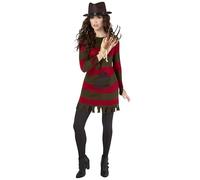 Rubbies- Miss Krueger Costume Pesadilla en ELM Street Disfraces de tamaño adulto, rayas, Color rojo, XS (Secret Wishes 888636