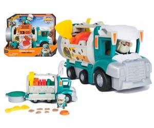 Rubble and Crew, Growlin' Grub Food Truck Playset, Figura de acción, Accesorios de Cocina y Arena cinética Build-It, Juguetes para niños y niñas de 3 años en adelante