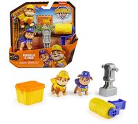 Rubble & CREA - Pack Figuras Rubble y Mix + Arena Mágica Kinetic Sand + Accesorios de Construcción - Patrulla Canina Juguetes - Juguetes Niños 3 años +