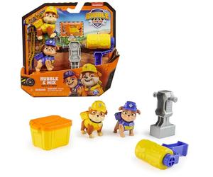 Rubble & CREA - Pack Figuras Rubble y Mix + Arena Mágica Kinetic Sand + Accesorios de Construcción - Patrulla Canina Juguetes - Juguetes Niños 3 años +