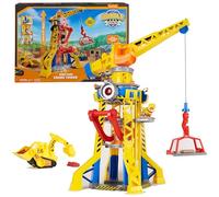 Rubble & Crew, Escenario Bark Yard Crane Tower con Figura de acción de Rubble, Excavadora de Juguete y Arena para Jugar Kinetic Build-It, Juguetes para niños y niñas a Partir de 3 años