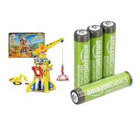 Rubble & Crew Torre Grúa, con Arena Kinetic, 3+ años, & Pilas AAA Recargables Amazon Basics 4 unid, 850mAh