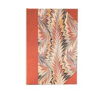 Rubedo (Cockerell Marbled Paper) Mini 12-month Horizontal Hardback Dayplanner 2025 (Elastic Band Closure): tydzień na dwóch stronach, zamykany na gumkę, papier 100 gsm