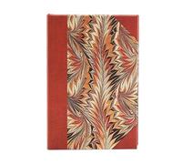 Rubedo (Cockerell Marbled Paper) Mini 18-month Horizontal Hardback Dayplanner 2025 (Elastic Band Closure)