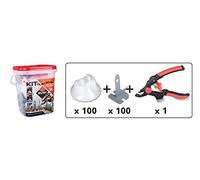 RUBI 2941 | Kit Colocación Baldosas Cerámicas de Gran Formato TILE LEVEL QUICK | Asegura una Superfície Regular y Nivelada | Kit con Tenazas, Bridas y Campanas Reutilizables