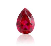 Rubí cultivado en laboratorio, piedra suelta cortada en pera, para hacer joyas, pendientes, collares, pulseras, anillos, 0.8ct，5*7mm, Gema, rubí