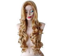 Rubia larga ondulada lace jessica conejo cosplay pelucas 100% y kanekalon cabello de fibra sintética para mujeres 130% densidad 26 pulgadas chenghuax