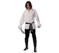 Rubie 's Costume Co Hombres de algodón blanco camisa de pirata - Blanco -