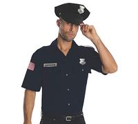 Rubie 's - Disfraz de uniforme de policía de héroes y hombres camisa y sombrero disfraz - Azul -