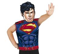 Rubies-33689 Superman Disfraz Party Camiseta+máscara Color azul S-M Rubie's Spain 33689 Carnaval