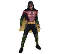 Rubies 884822 Disfraz de Robin de DC Comics Batman: Arkham City Deluxe con pecho musculoso, talla para adulto, multicolor, M